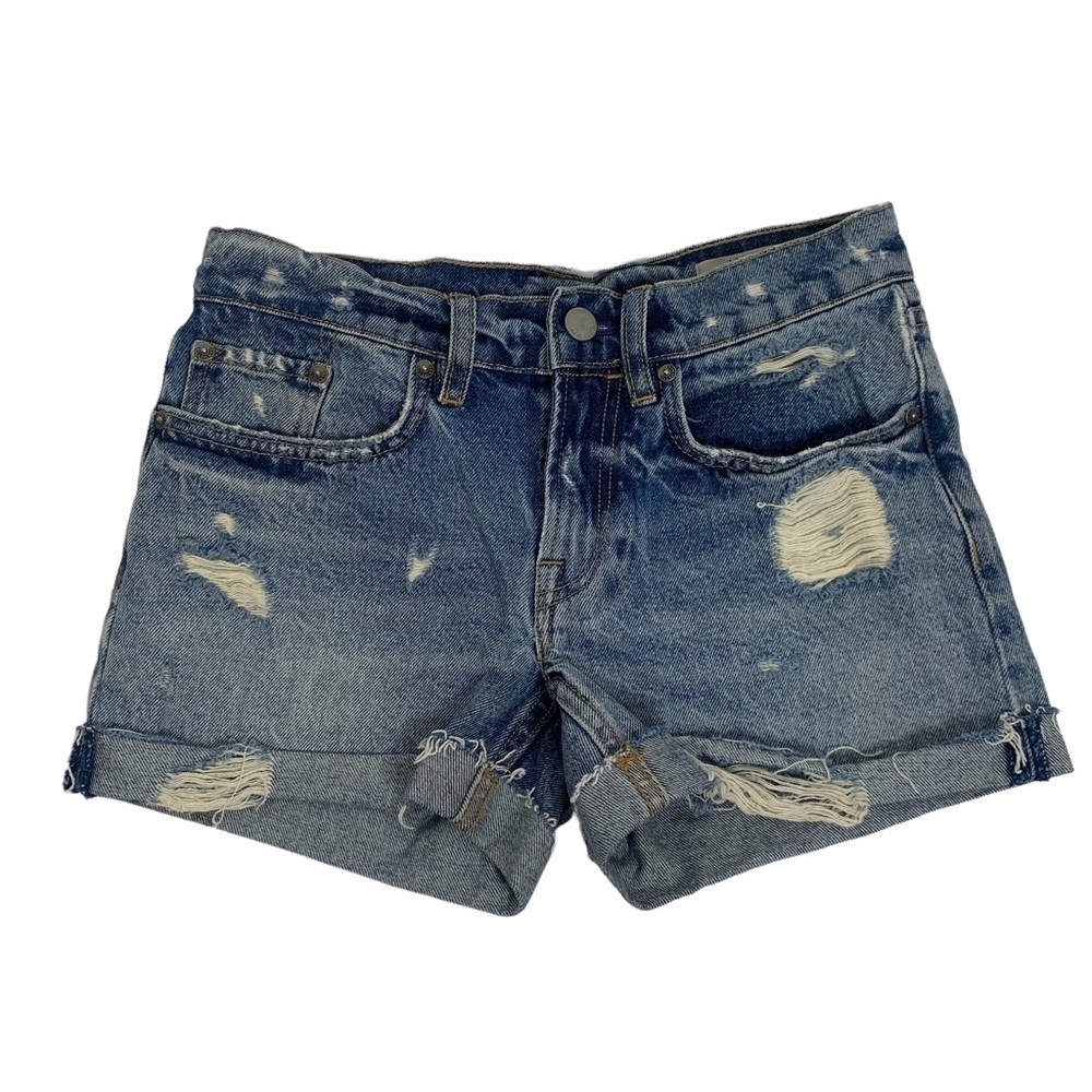 AllSaints Distressed Boyfriend Style Denim Shorts